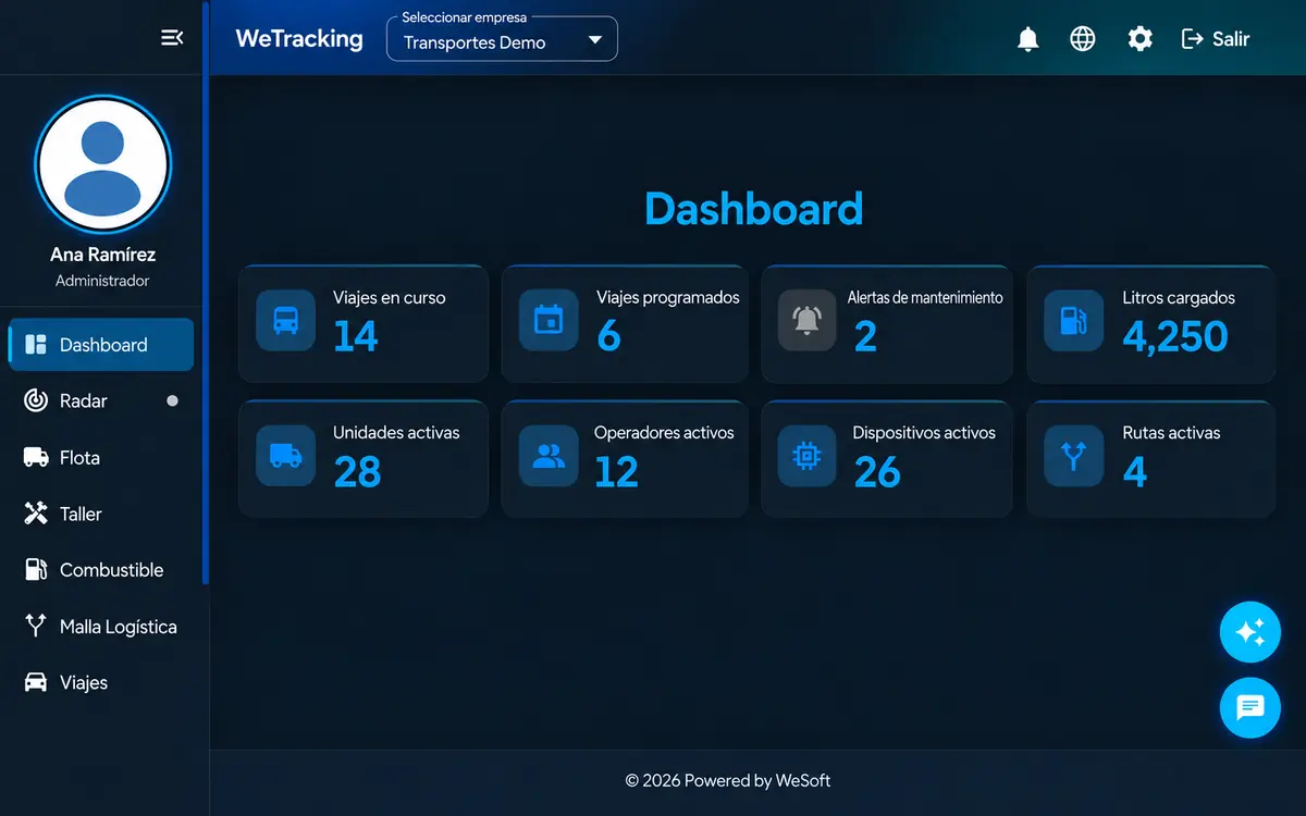 Screenshot of WeTracking